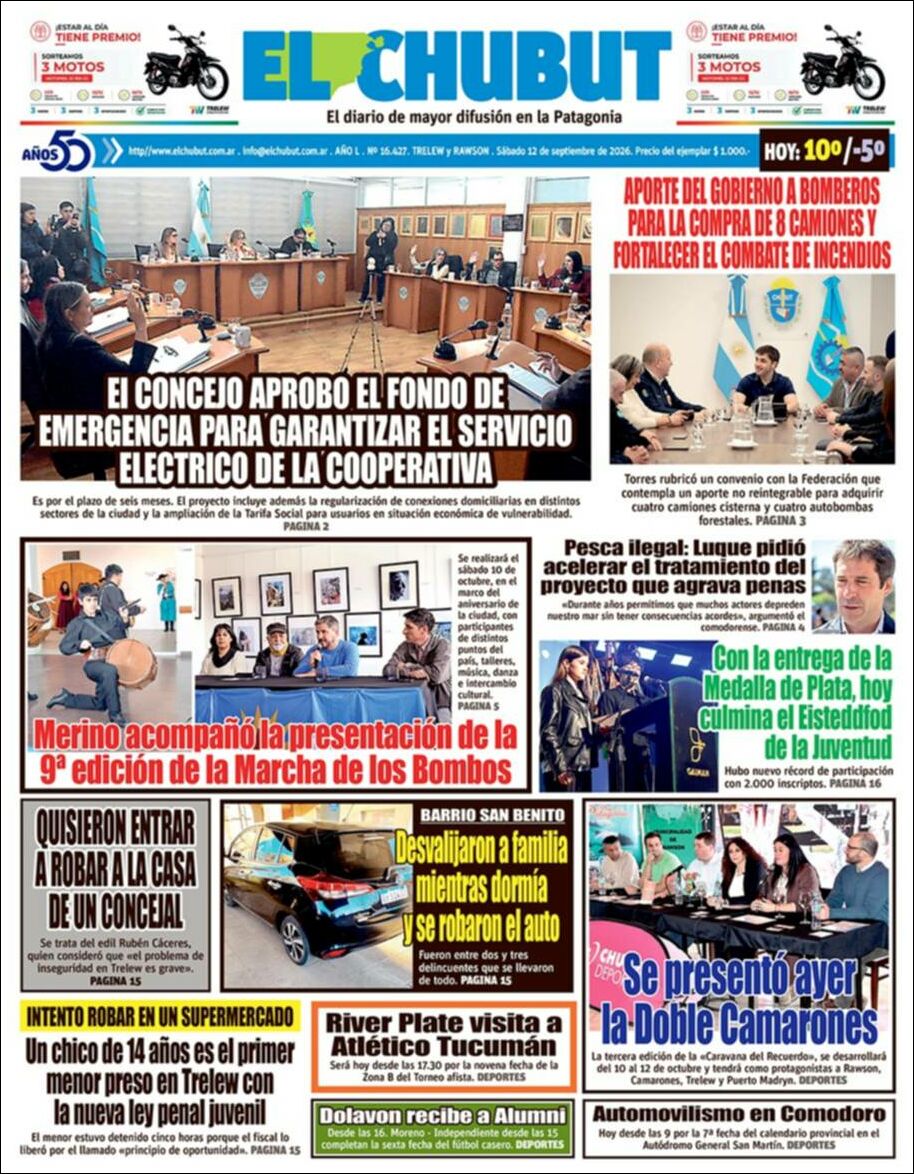 Media Panel - Developments and Systems | SOMOS ENTRE RIOS - Tapa del diario El Chubut